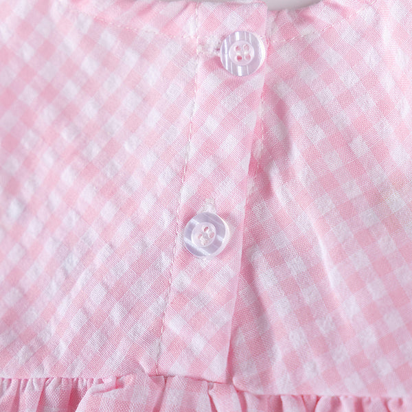 Toddler & Kids Pink Gingham Unicorn Dress – Long Sleeve Outfit - Yarafly