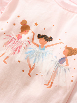Toddler & Kids White Bunny Ballerina Sweatshirt - Yarafly