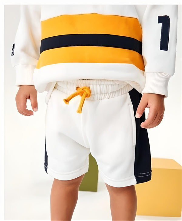 Sporty Stripes Sweatshirt & Shorts Set