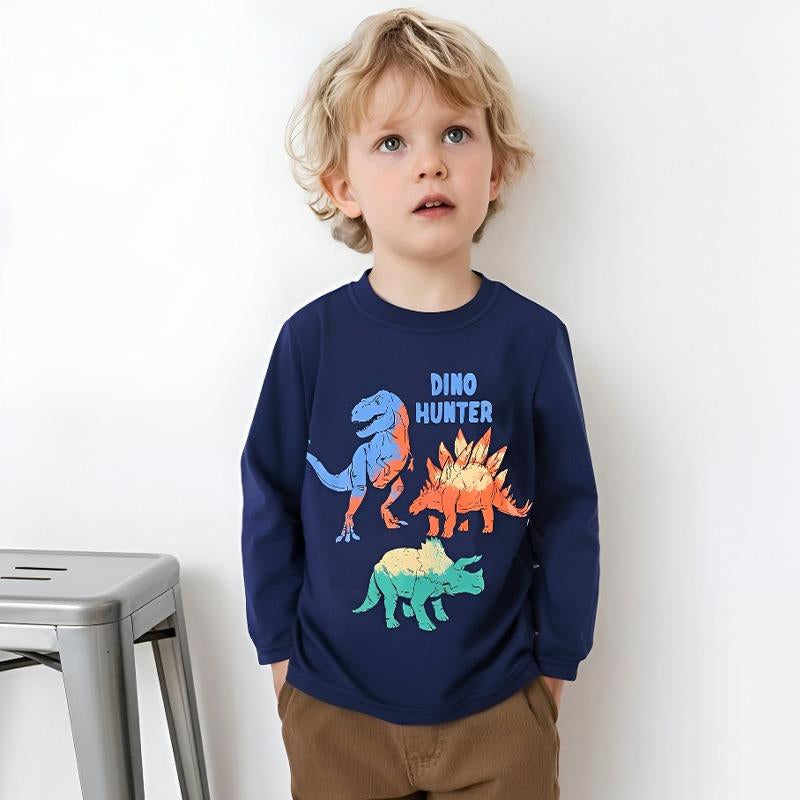 Toddler & Kids Navy Dino Hunter Long Sleeve Tee (2T–7T)