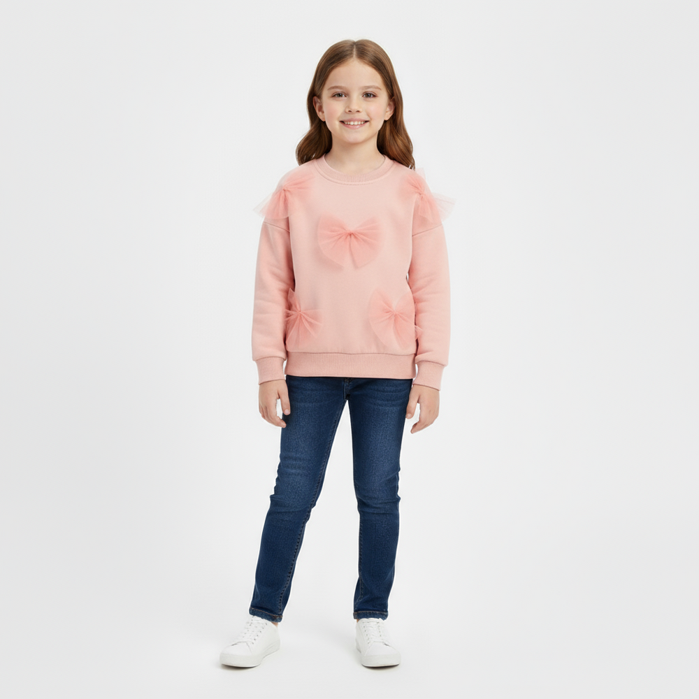 Pink Sweater for Toddler and Kids Girls - Long Sleeve Pullover