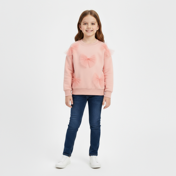 Pink Sweater for Toddler and Kids Girls - Long Sleeve Pullover