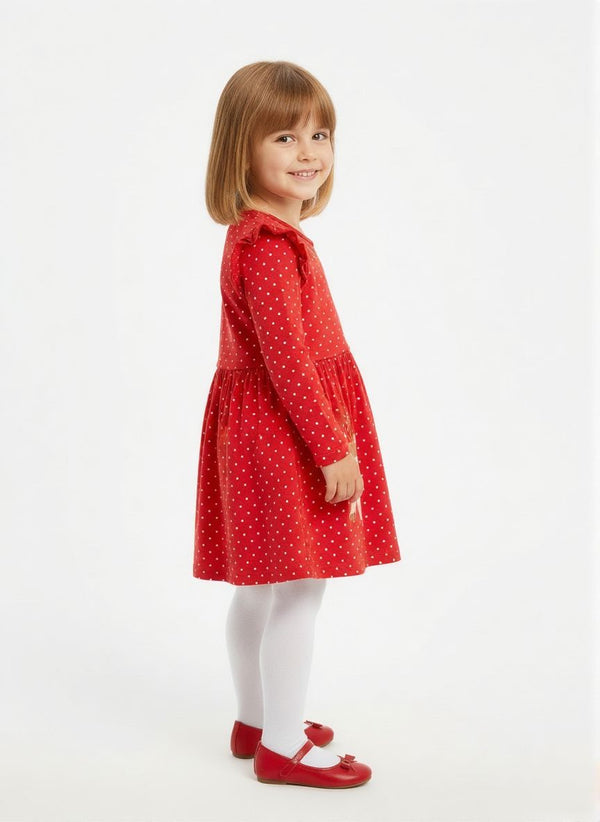 Red Christmas Dress for Toddler and Kids - Long Sleeve Holiday Princess Dress