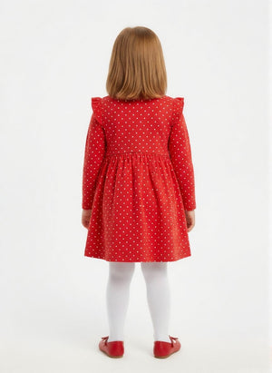 Red Christmas Dress for Toddler and Kids - Long Sleeve Holiday Princess Dress