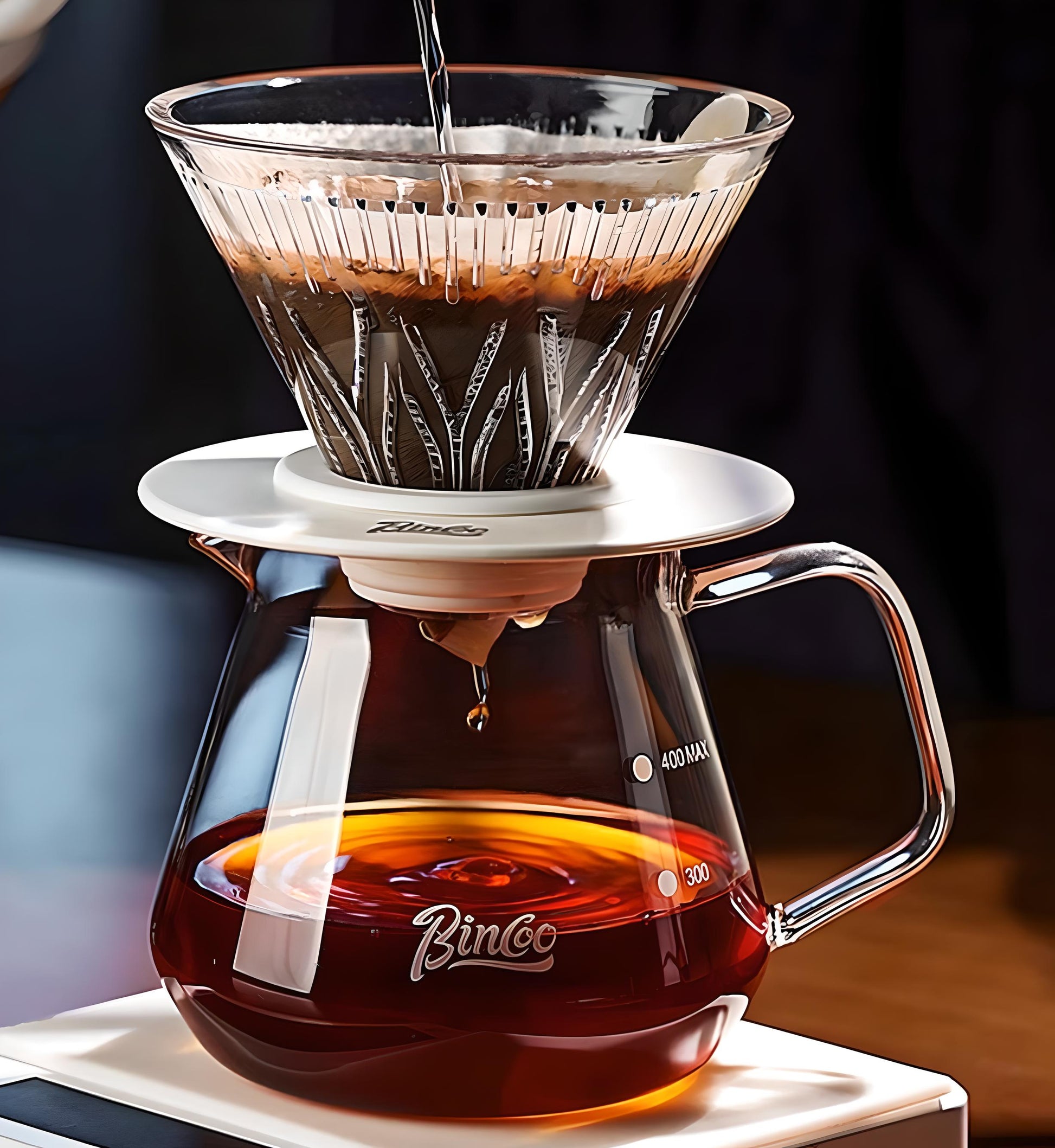 Crystal Glass Pour-Over Coffee Set - Where Artistry Meets Function - Yarafly