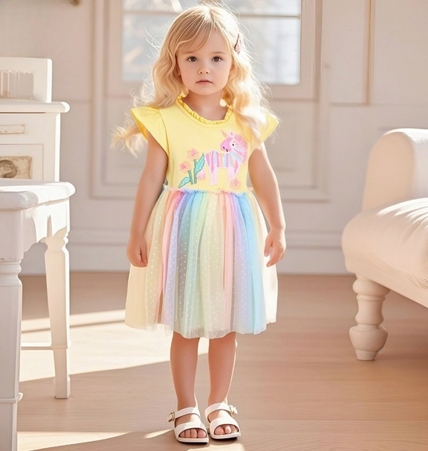 Toddlers & Kids Unicorn Rainbow Tulle Dress