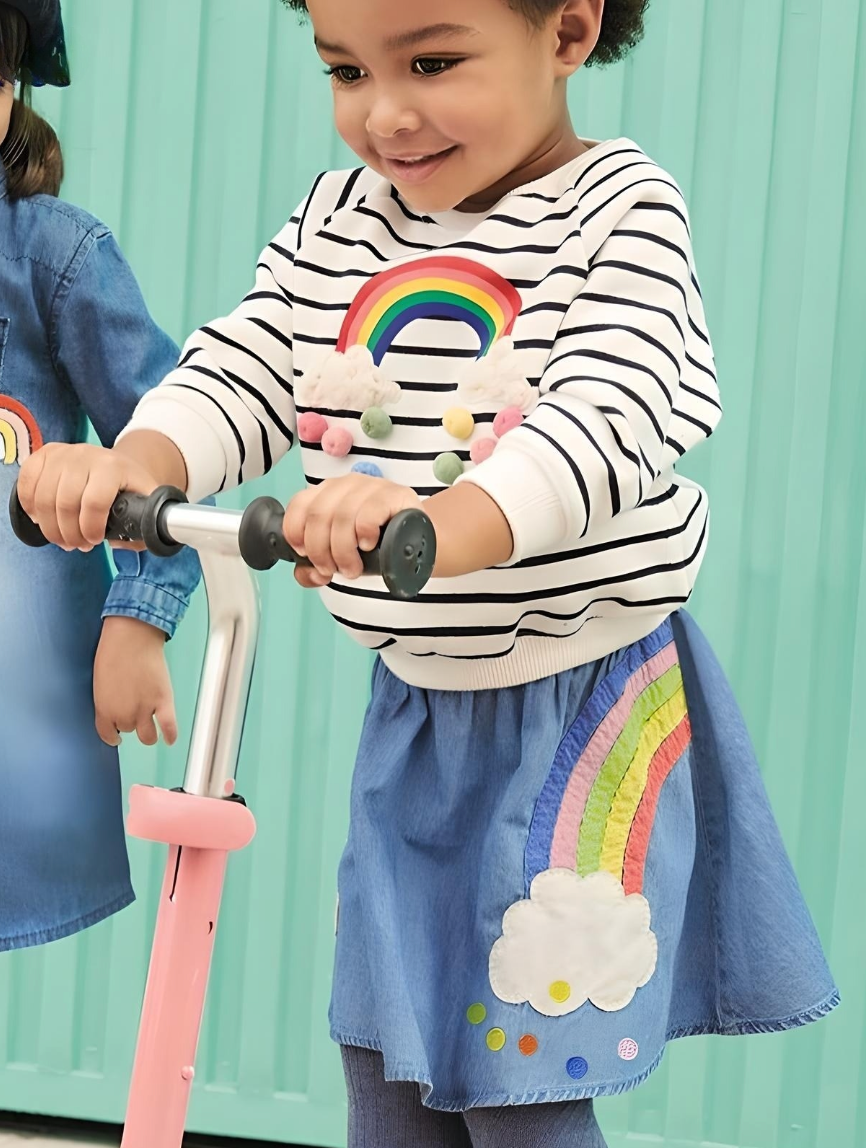 Toddlers & Kids Unicorn Denim Skirt