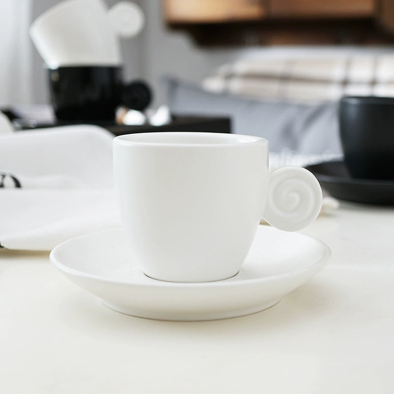 Set of 2 Matte Black or Matte White Porcelain Espresso Cup - Yarafly 