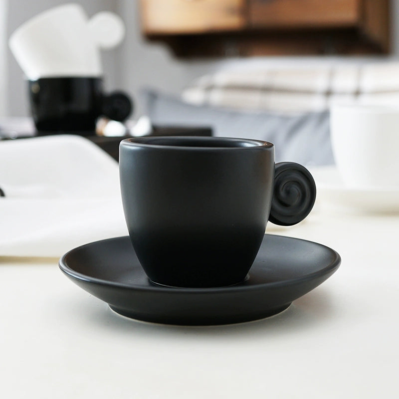 Set of 2 Matte Black or Matte White Porcelain Espresso Cup - Yarafly 