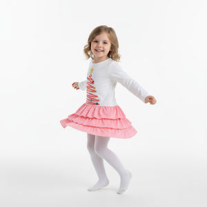 Toddler Kids Girls Christmas Tree Long Sleeve Dress1