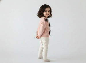 Toddler & Kids Pink Sweatshirt with Black Tulle Bows (Ages 3T–8T) 3