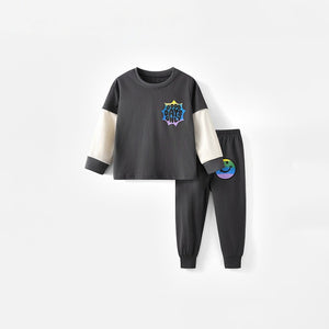 Toddler and Kids Boys Grey Sweatshirt and Black Sweatpants Set