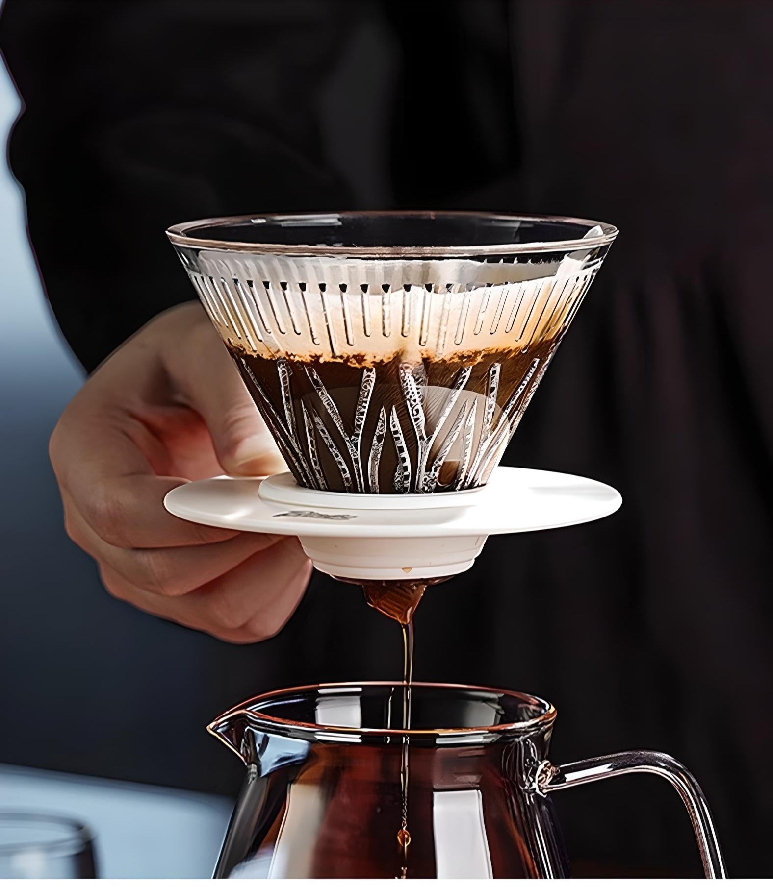 Crystal Glass Pour-Over Coffee Set - Where Artistry Meets Function - Yarafly