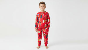 Toddler & Kids Red Christmas Storybook Pajama Set (3T–8T)