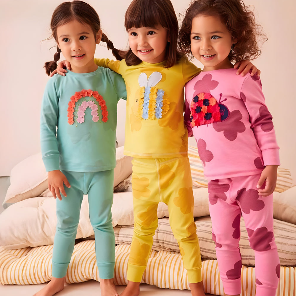 Cozy Kids Long Sleeve Thermal Pajama Set - Autumn Winter Loungewear