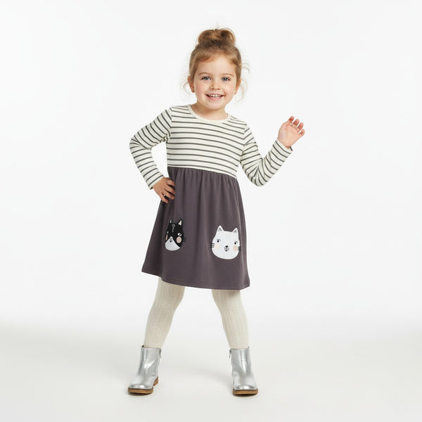 Girls Autumn Long Sleeve Embroidered Princess Dress - Sizes 2T to 7T