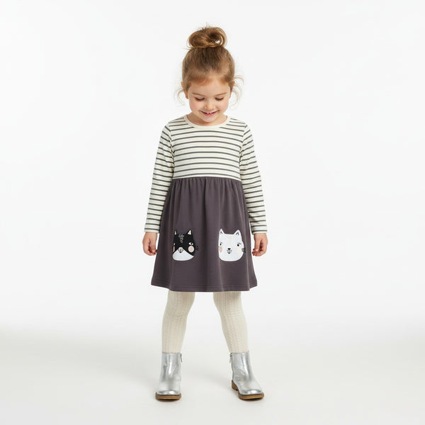 Girls Autumn Long Sleeve Embroidered Princess Dress - Sizes 2T to 7T