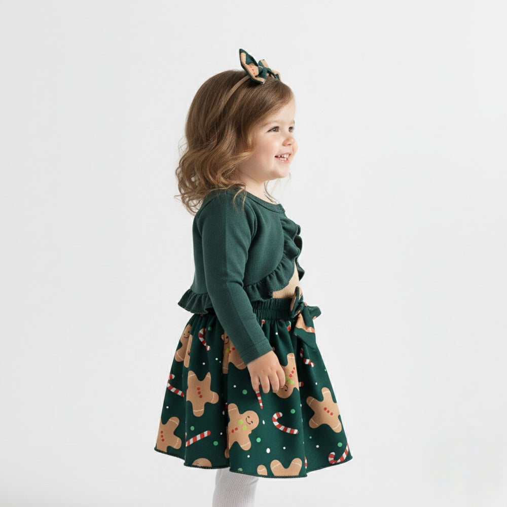 Baby & Toddler Girls’ Christmas Dress with Cardigan & Headband Set (3M–3T)