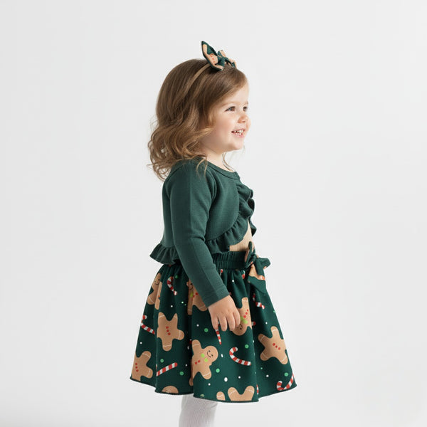 Baby & Toddler Girls’ Christmas Dress with Cardigan & Headband Set (3M–3T)