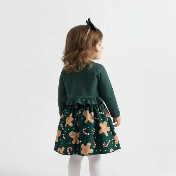 Baby & Toddler Girls’ Christmas Dress with Cardigan & Headband Set (3M–3T)