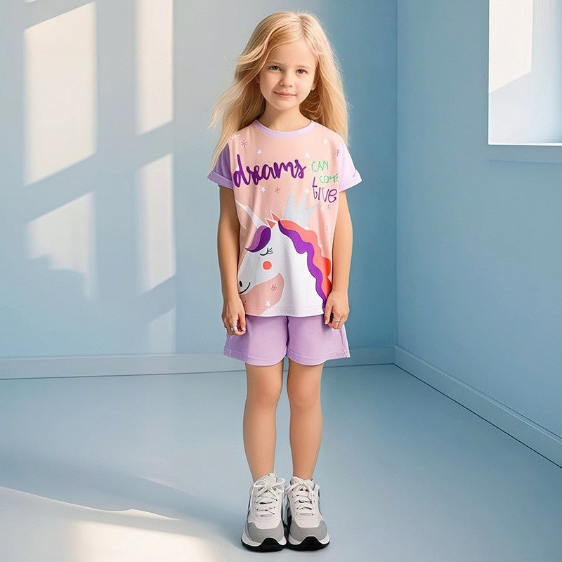 Unicorn Dreams Two-Piece Outfit for Toddlers and Girls