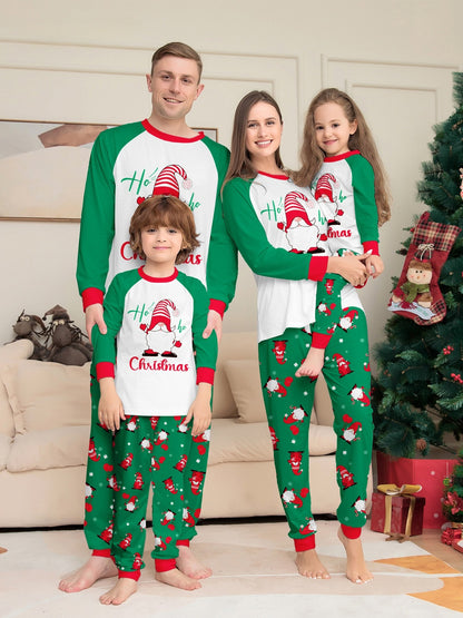 Ho Ho Christmas Gnome Family Pajama Set | Matching Holiday PJs | Raglan Style - Yarafly 