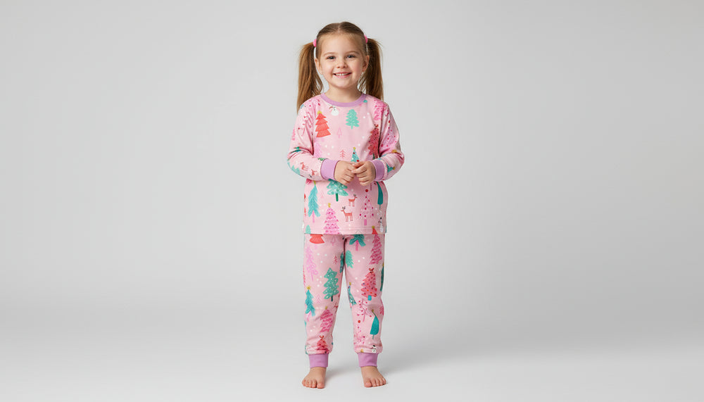 Christmas Pajama Set for Toddler and Kids Girls - Long Sleeve Top and Pants