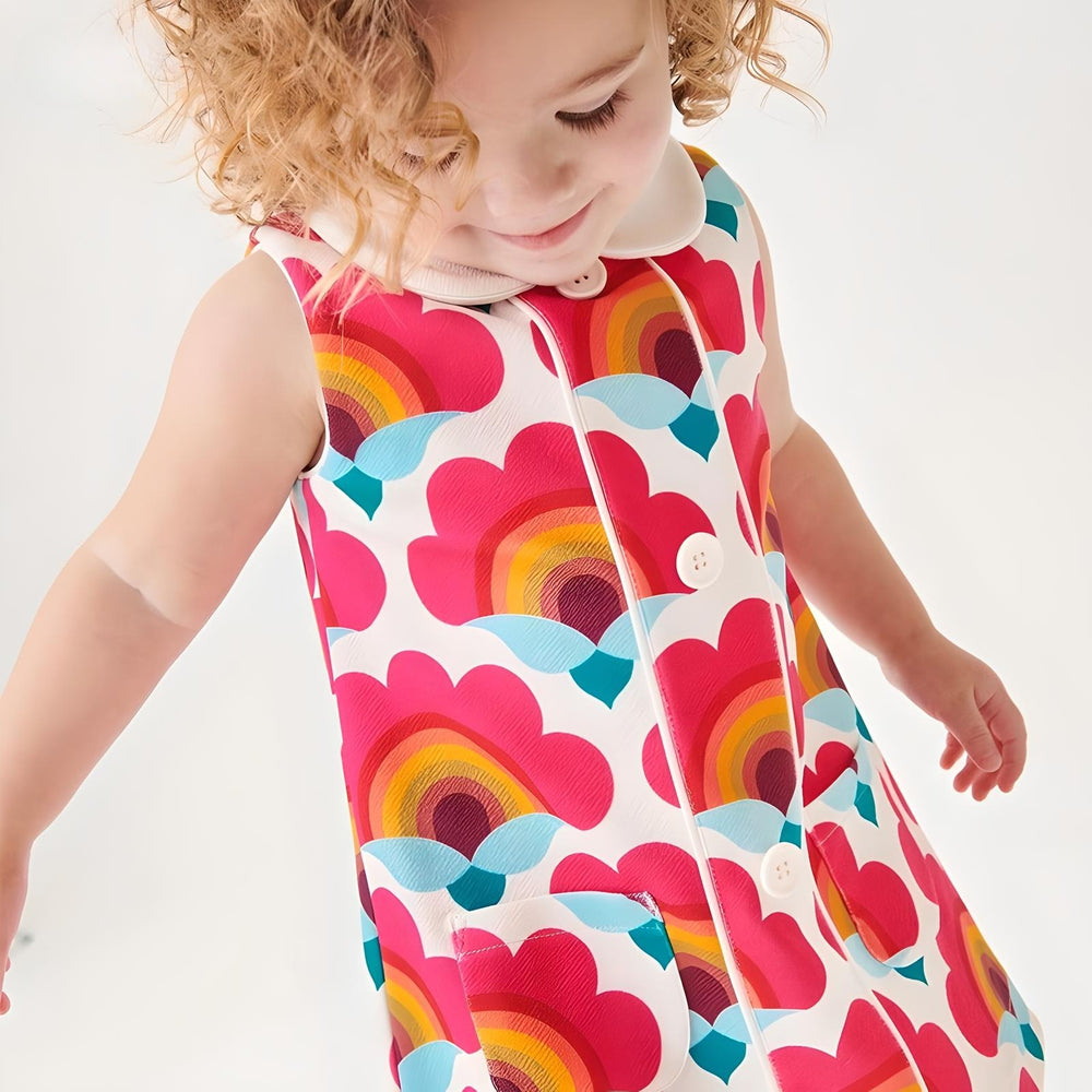 Toddler & Kids Dot Collared Shift Dress