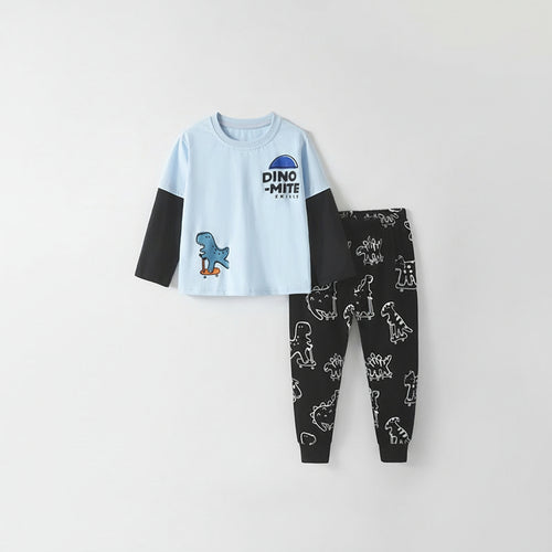 Boy's Dino-Mite Long Sleeve Two-Piece Pajama Set (3T–8T) - Toddlers & Kids