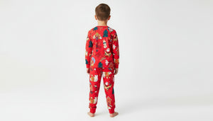 Toddler & Kids Red Christmas Storybook Pajama Set (3T–8T)
