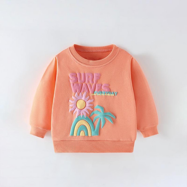Toddler & Kids Orange "Beach Days" Sweatshirt - Yarafly